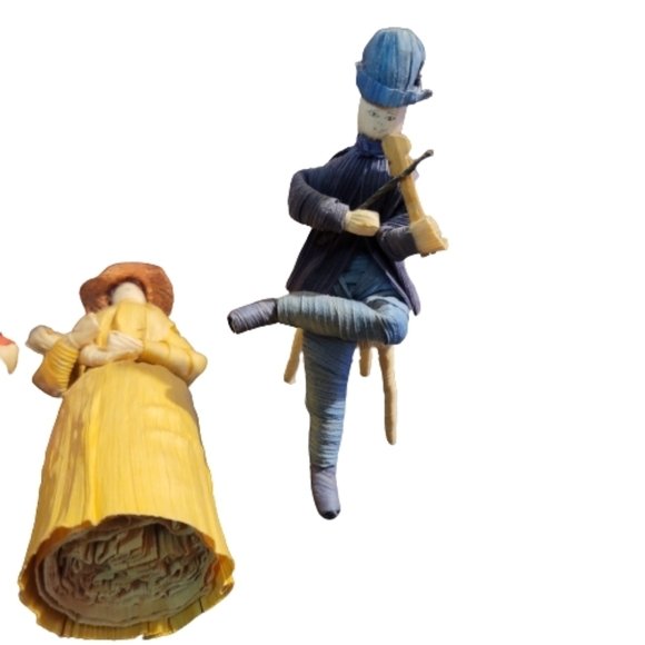 CORN HUSK Vintage handmade corn husk group family 5. hand crafted - Picture 7 of 15